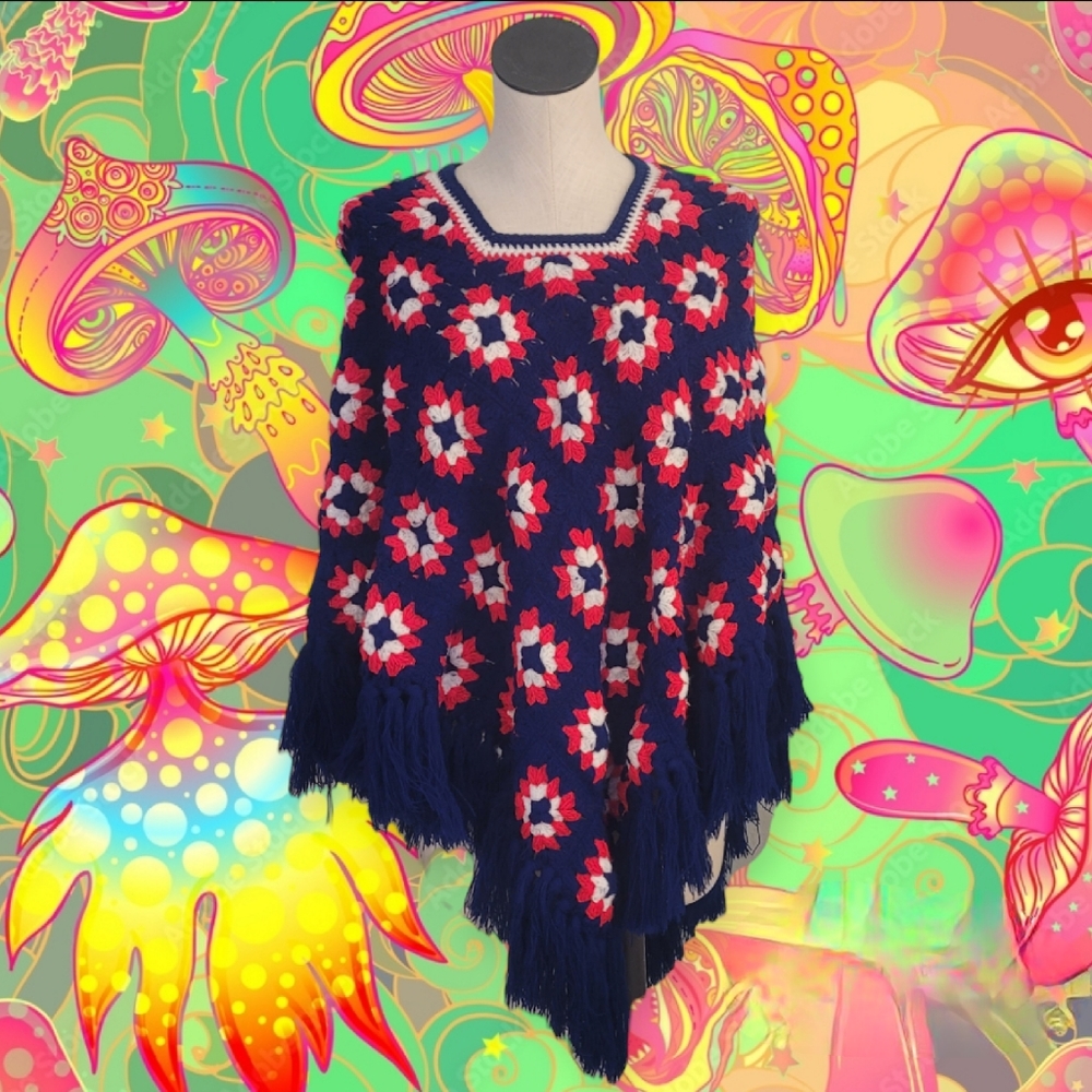 Vintage 70s Bicentennial Poncho